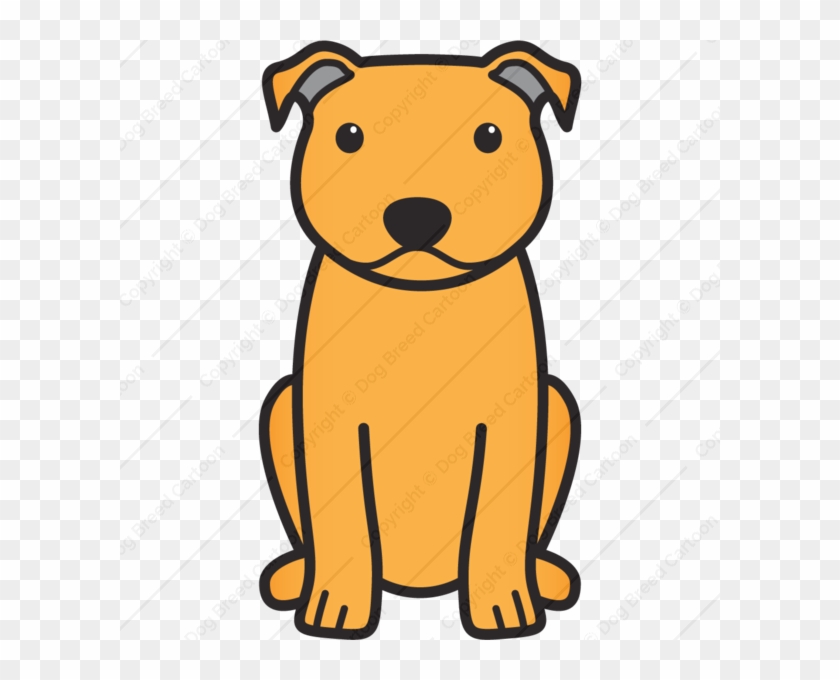 Staffordshire Bull Terrier Orange Edition Dog Breed - Staffordshire Bull Terrier Cartoon #865536