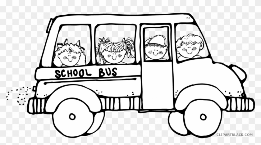School Bus Transportation Free Black White Clipart - Clipart School Bus Black And White #865830
