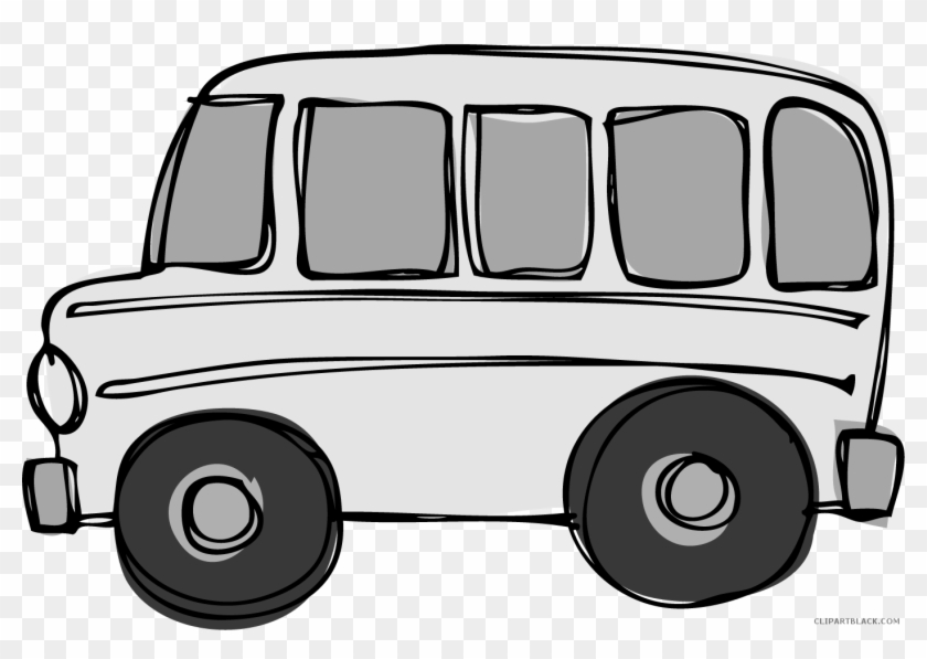 Grey Bus Transportation Free Black White Clipart Images - Clip Art Transportation #865836