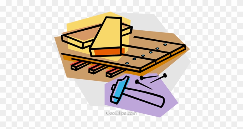 Lumber With Hammer And Nails Royalty Free Vector Clip - Lumber #865909