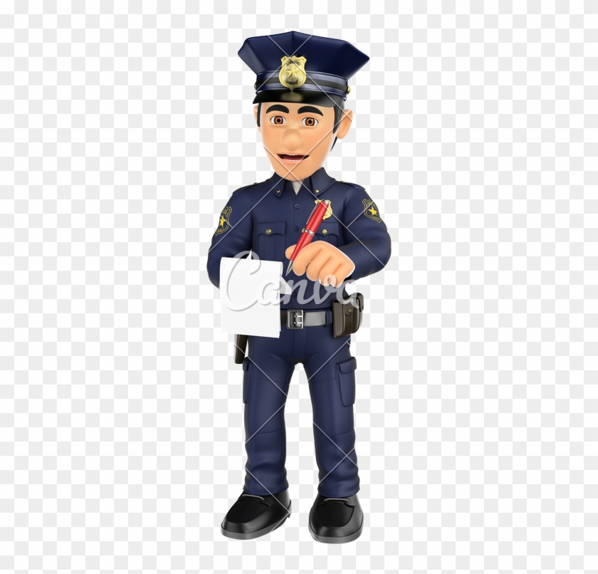 3d Policeman Imposing Traffic Ticket - Police Officer #866160