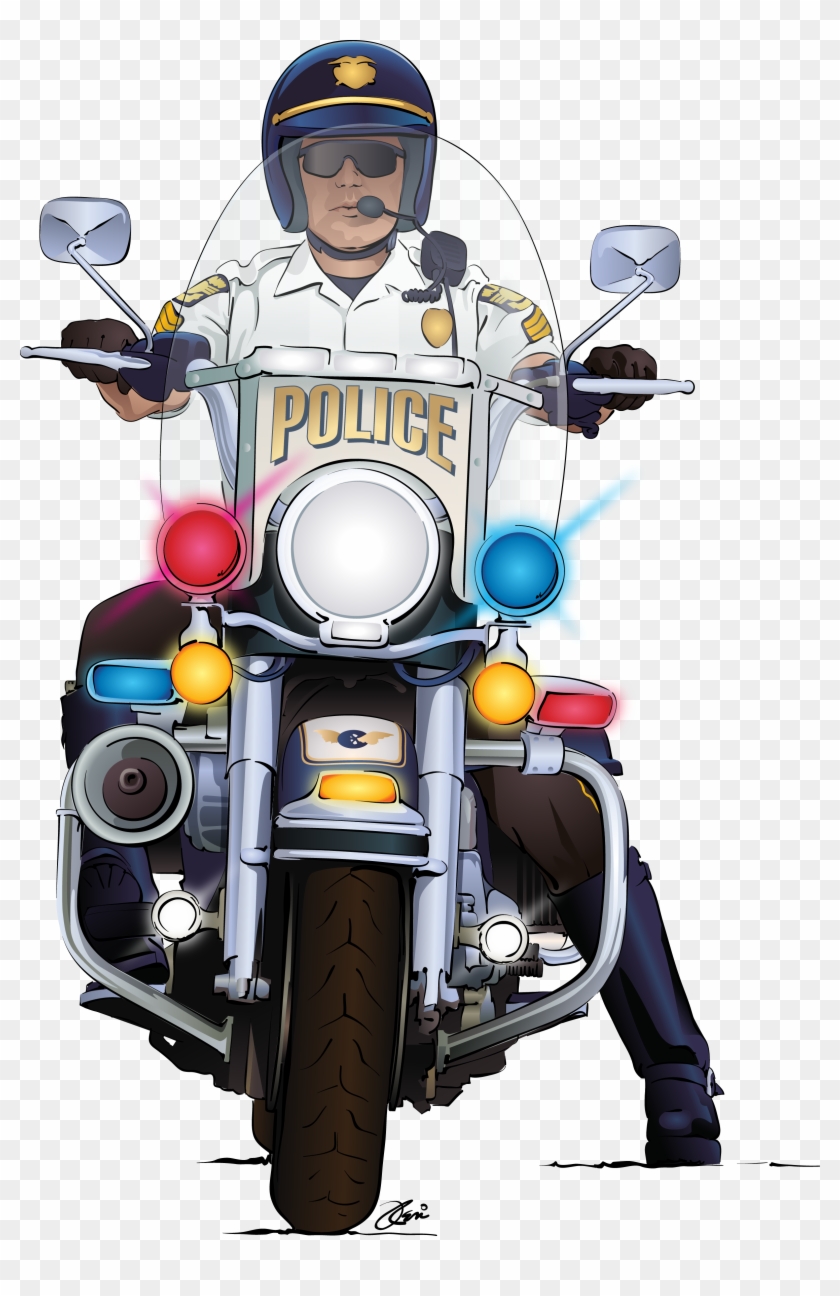 Tomorrow Afternoon - Cartoon Police Motorcycle #866189