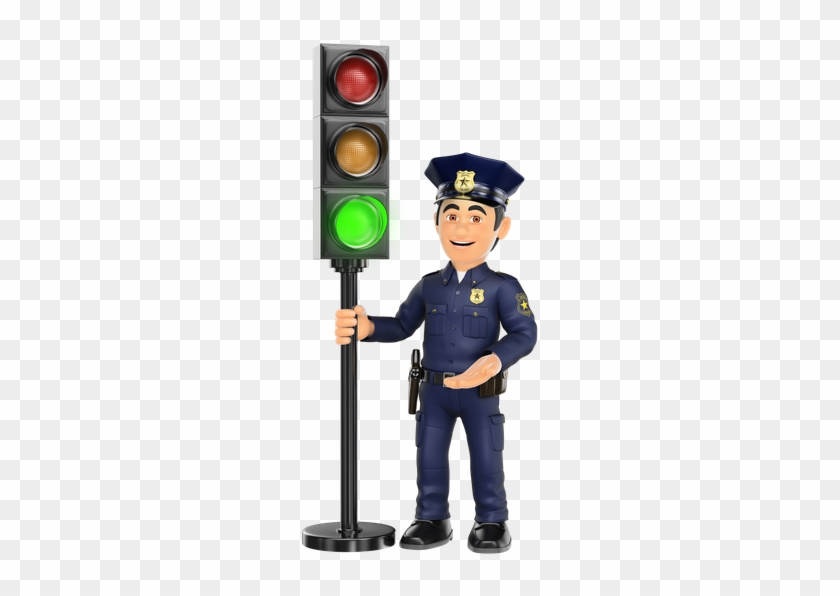 3d Police With A Traffic Light - Traffic Police In 3d #866206