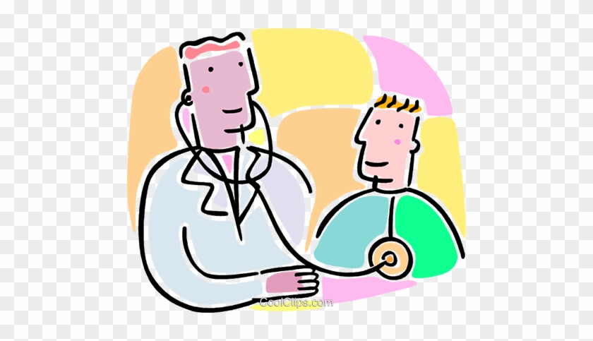 Doctor Listening To Heart Beat Royalty Free Vector - Clipart Médico E Paciente #866399