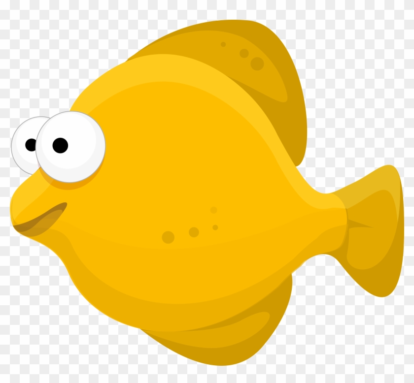 Butterflyfish Clipart Fishing - Yellow Fish Cartoon #866457