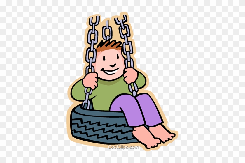 Swing Clipart Vector - Kids On Tire Swing Clipart #866654