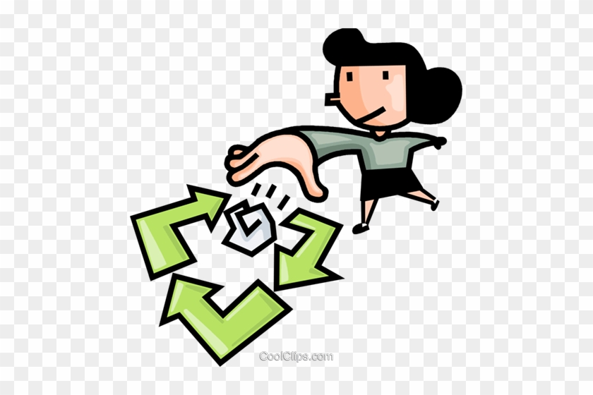 Woman Recycling Paper Royalty Free Vector Clip Art - Essay #866672