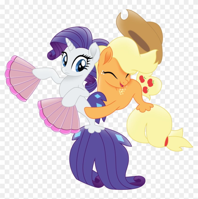 Rarity And Applejack As Seaponies, In Mlp The Movie - Mlp Applejack The Movie #866690