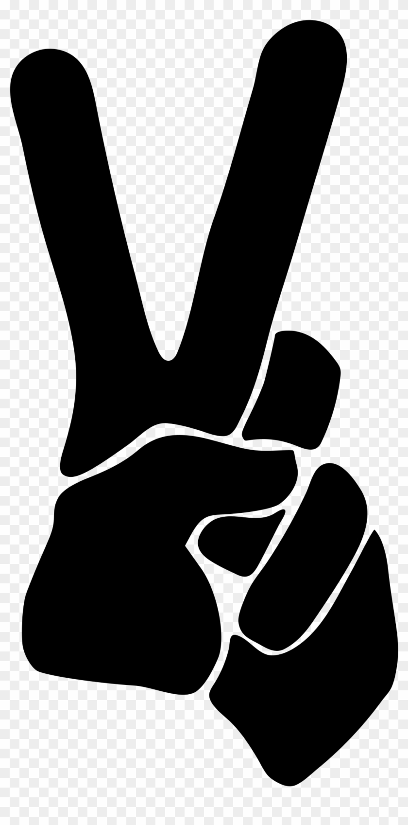 Sign Silhouette Smoothed - Peace Sign Hand Clipart #866845