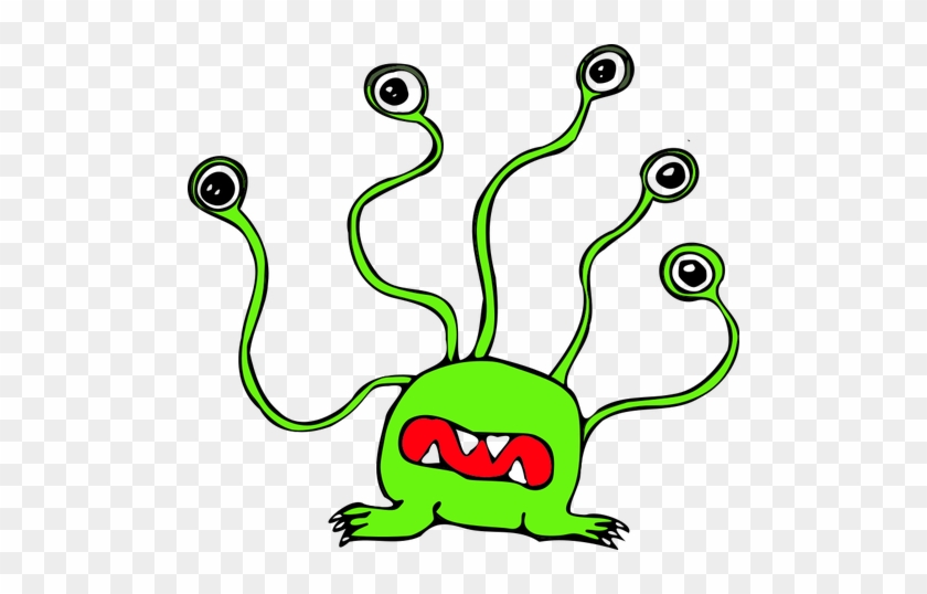 Big Eyed Monster Public Domain Vectors - Monster With 5 Eyes #866934
