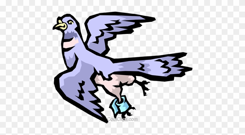 Messenger Pigeon Royalty Free Vector Clip Art Illustration - الحمام الزاجل يحمل رسالة #866986