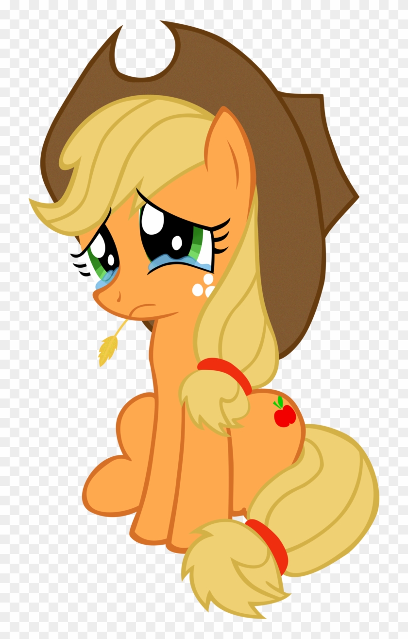 You Just Had, Had, Had To Pull A D'awwww On Me Didn't - Filly Applejack Crying Vector #867151