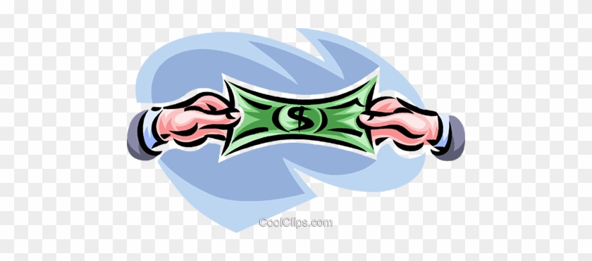 Stretching A Dollar Bill Royalty Free Vector Clip Art - Stretching A Dollar Bill Royalty Free Vector Clip Art #867312