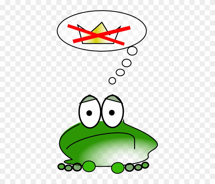 Frog, Thought, Crown, Prince, Fairy, Sad, Comic, Not - Sad Frog Clipart #867379