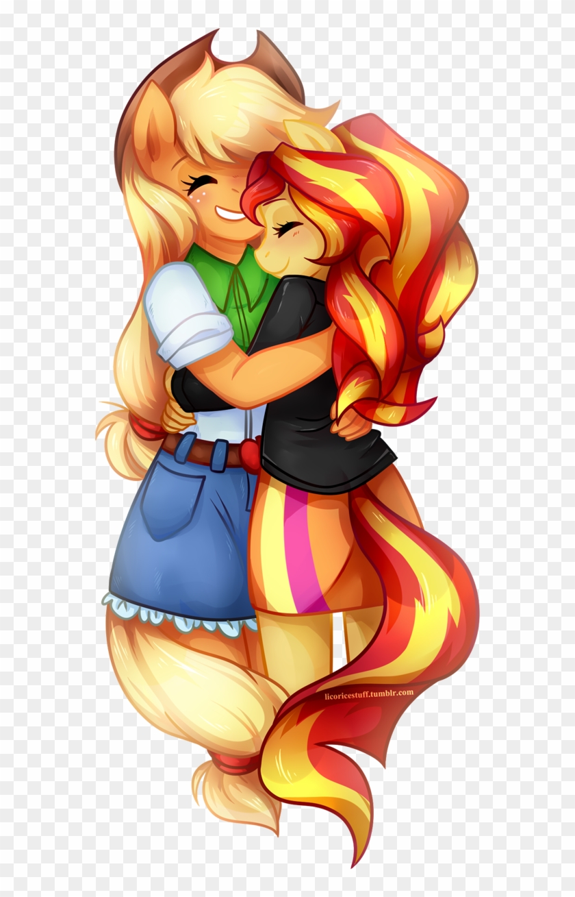 Com Sunset Shimmer Applejack Rainbow Dash Fluttershy - Apple Shimmer Mlp #867481