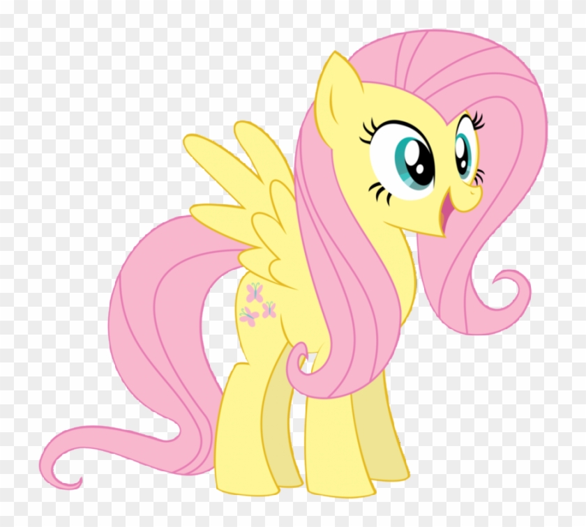 Cartoon Yellow Pegasus With Long Pink Mane Tattoo Design - Pony Friendship Is Magic Fluttershy #867892