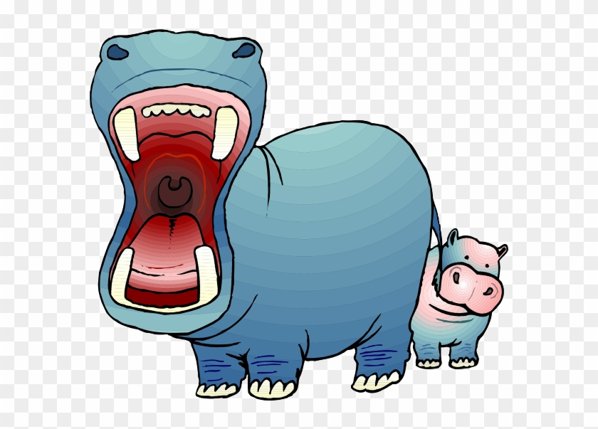 Baby Hippo Crying Clipart - Front On Hippo Cartoon #868063