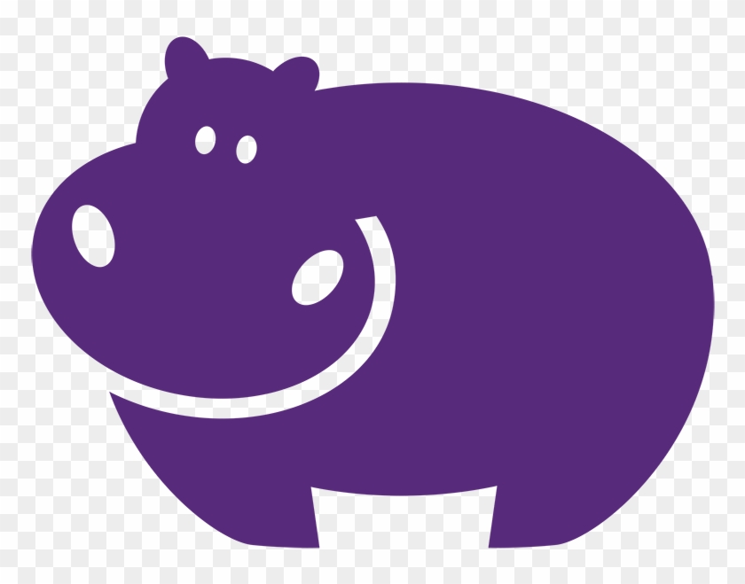 Purple Clipart Hippopotamus - Purple Hippo #868073