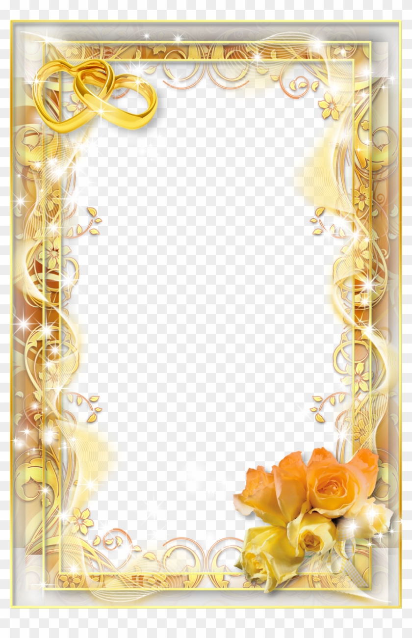 Yellow Wedding Png Photo Frame - Png Wedding Photo Frames #868089