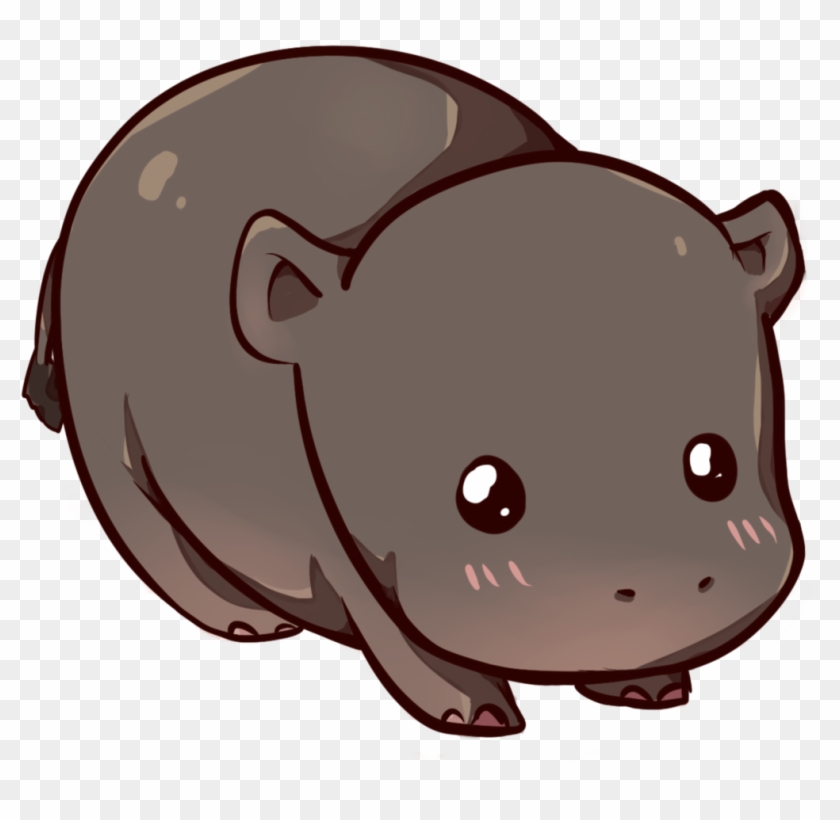 Kawaii Hippopotamus By Dessineka - Kawaii Hippo #868097
