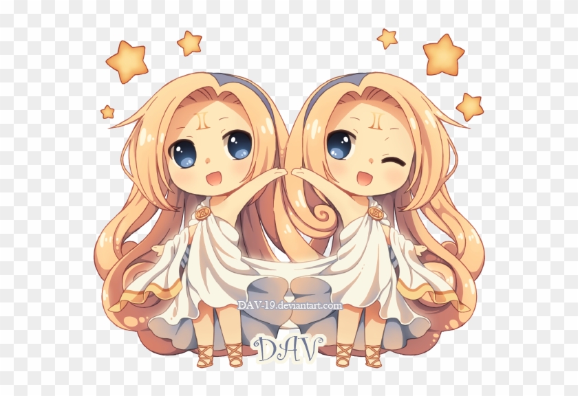 Gemini By Girl Anime Chibi Zodiac Dav 98109 - 12 Cung Hoàng Đạo Chibi #868128