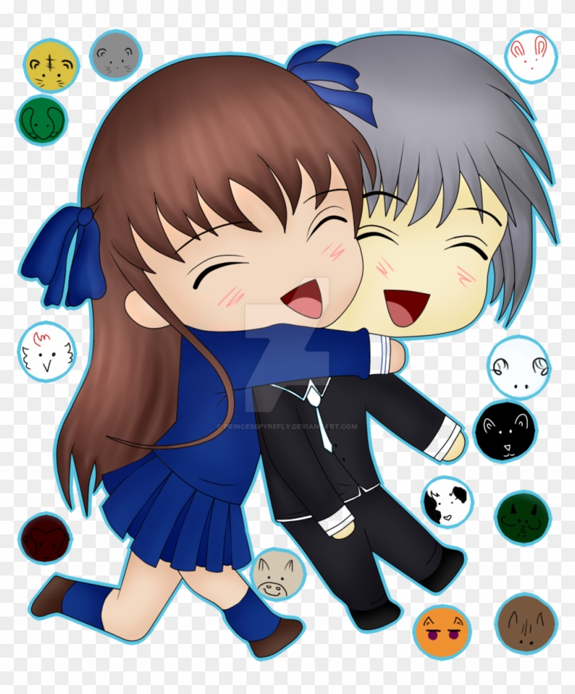 Tohru Hugging Yuki Chibis By Princesspyrefly On Deviantart - Tohru Hugging Yuki Chibis By Princesspyrefly On Deviantart #868190