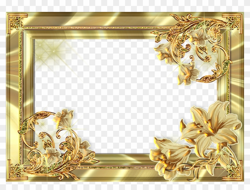 Gold Flower Frame Png #868191