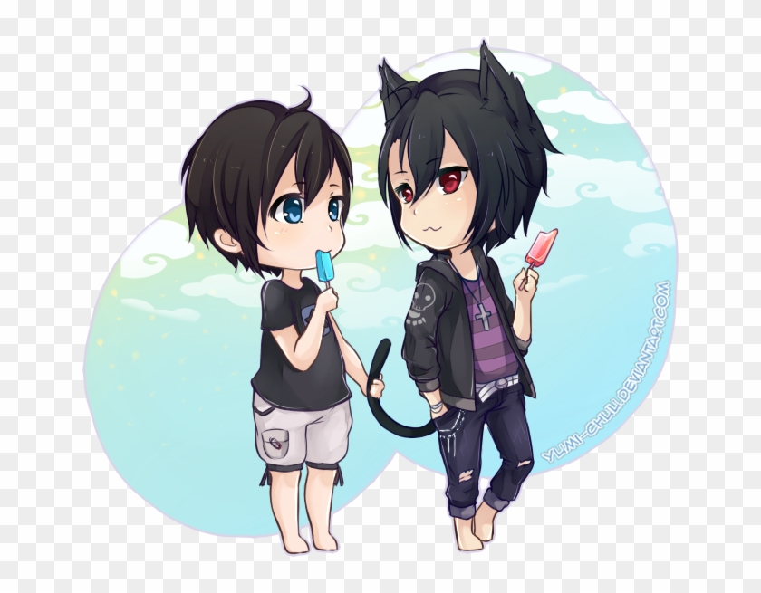 I Enjoyed Drawing Two Cute Guys In Chibi Style 2 Haha - 2 Cute Boys Anime #868192