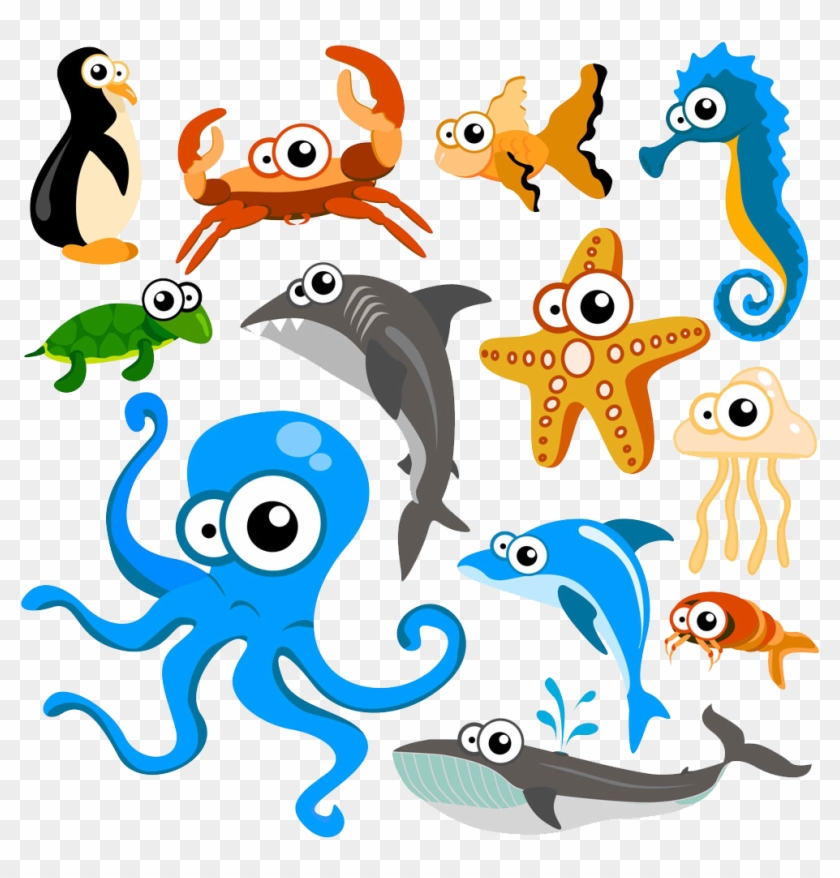 Hippopotamus Cartoon Animal Clip Art - Cute Ocean Animals Vector #868233