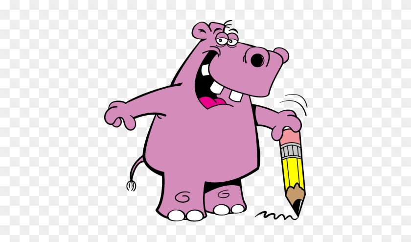 Pink Hippo Writing - Vector Graphics #868263