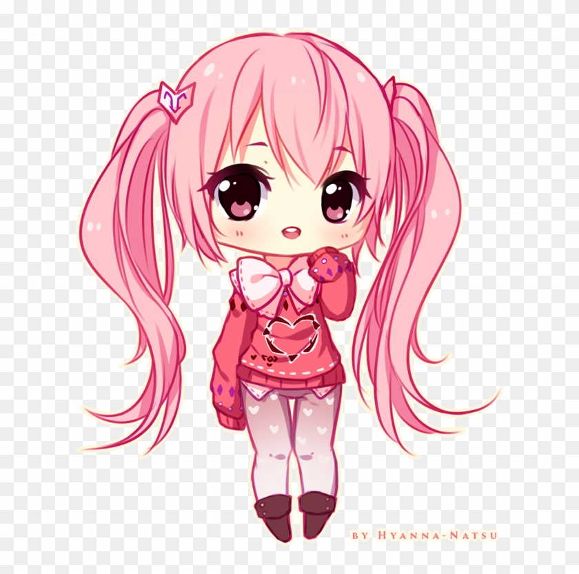 Anime Christmas Girl - Amime Chibi Pink Kawaii Eye #868294