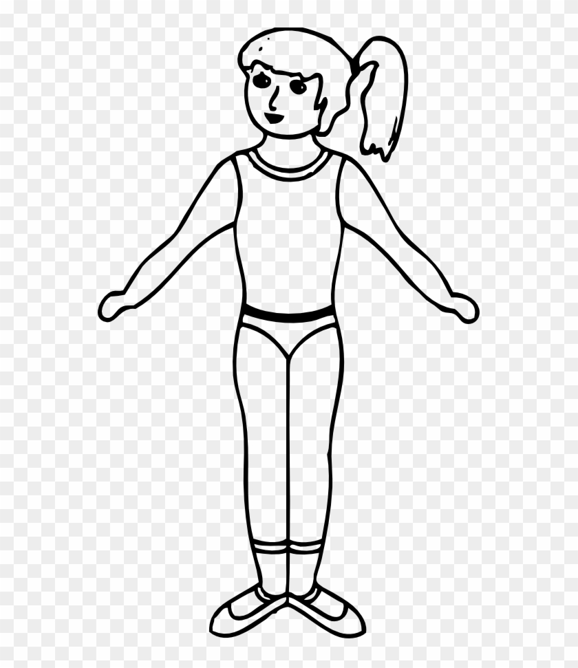 Ballet Girl Black White Line Art 555px - Niña Para Colorear Sencilla #868980