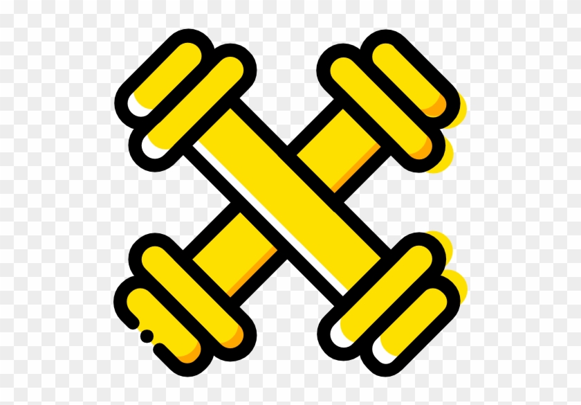 Dumbbell Free Icon - Yellow Dumbell Icon Png #869195