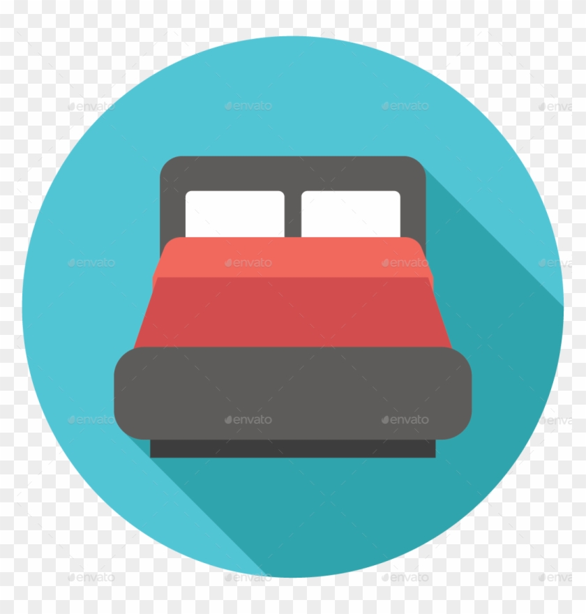 Bed, Bedroom, Furniture, Motel, Room, Single Icon - Bed Flat Icon Png #869200