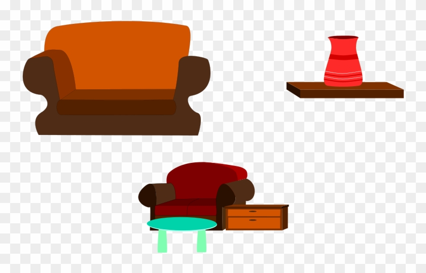 Bed Free Endtable 2 Free Sofas - Clip Art #869203