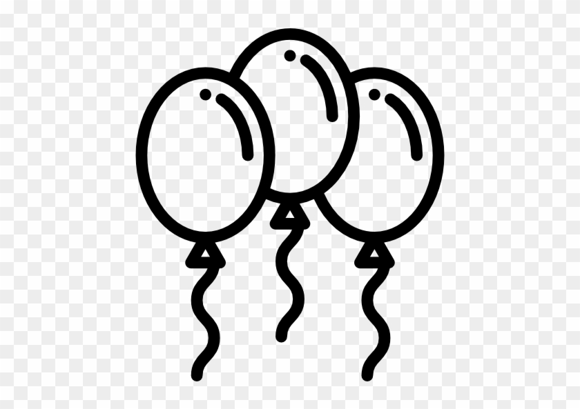 Balloons Free Icon - Balloons Black And White Png #869255