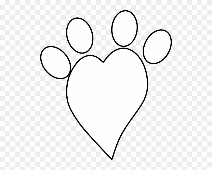 Paw Clipart Heart - Heart Paw Print Transparent #869401