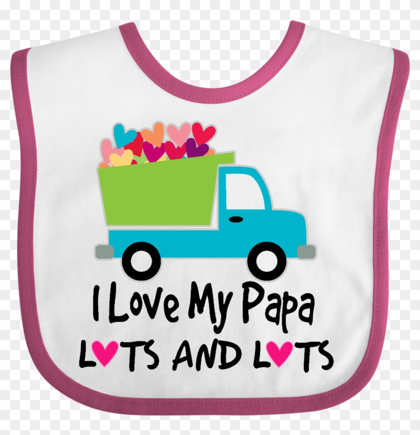 I Love My Papa Grandchild Baby Bib White And Raspberry - Inktastic Love My Daddy Lots And Lots Baby Bib Babys #869466