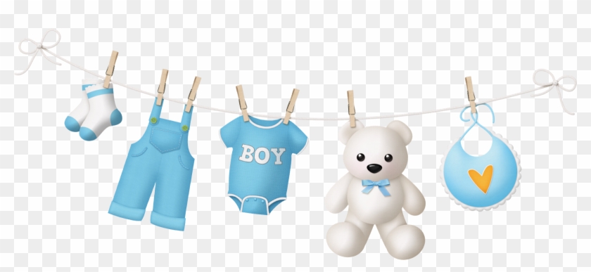 Fondos Para Baby Shower Png - Baby Boy Clothesline Clipart #869490