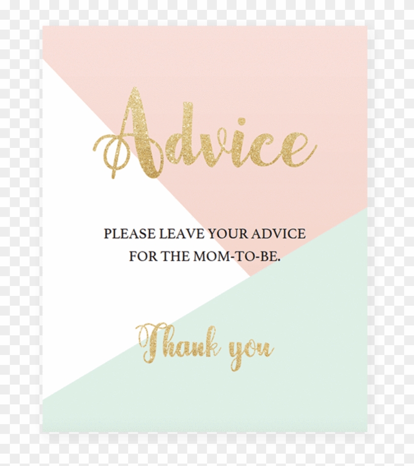 Printable Pastel Baby Shower Advice Sign By Littlesizzle - Greeting Card #869597