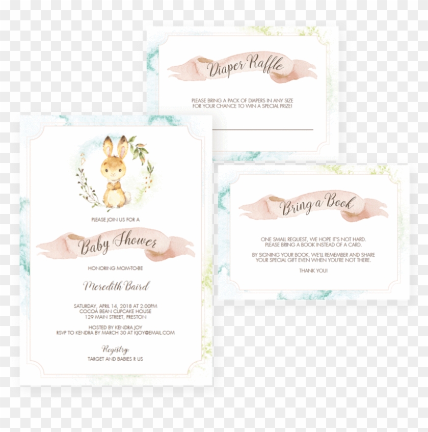 Bunny Rabbit Baby Shower Invitation Set By Littlesizzle - Baby Shower #869603