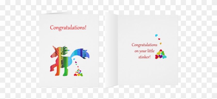 First Class Congratulations Baby Shower Gc006 Unicorn - Greeting Card #869604