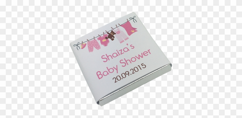 Pink Washing Line Personalised Chocolate Baby Shower - Baby Clothes Clip Art #869612