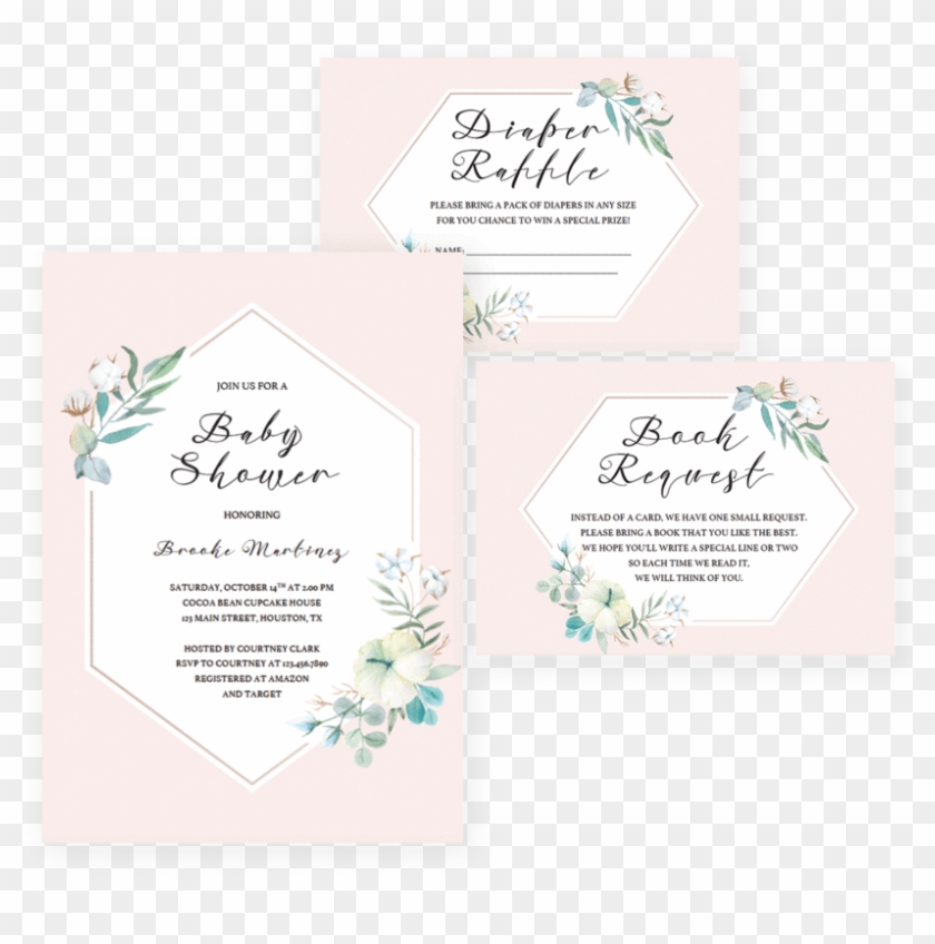 Blush And White Baby Shower Invitation Set By Littlesizzle - Baby Shower #869621