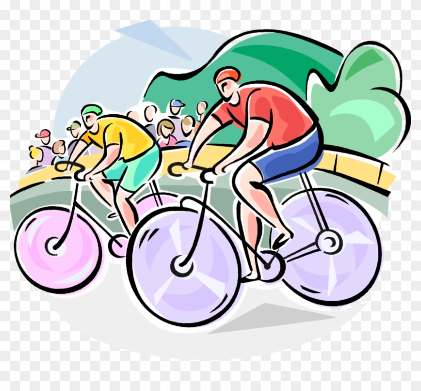 Vector Illustration Of Bicycle Bike Race Cyclists Racing - Vector Illustration Of Bicycle Bike Race Cyclists Racing #869786