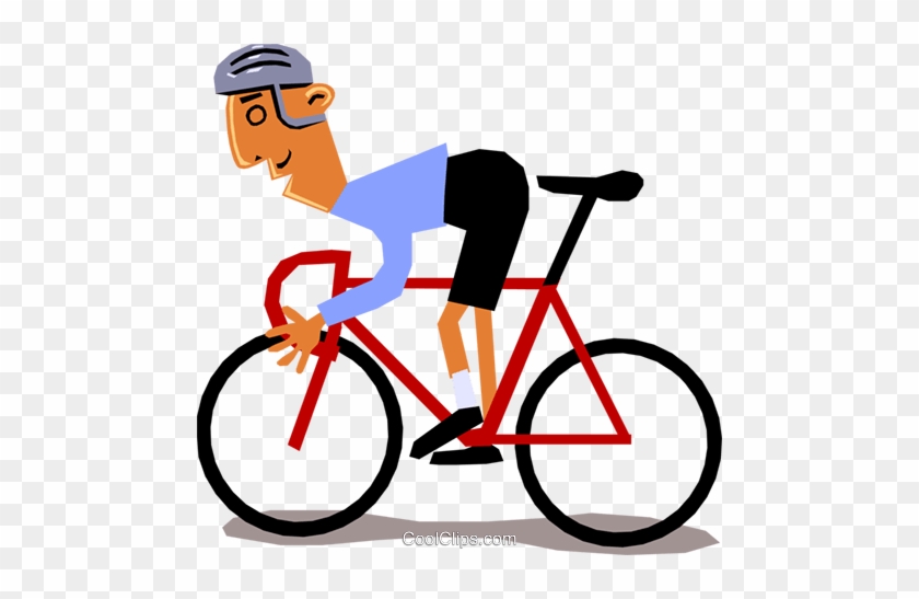 Cyclist Racing Royalty Free Vector Clip Art Illustration - Bicycle Clip Art #869820