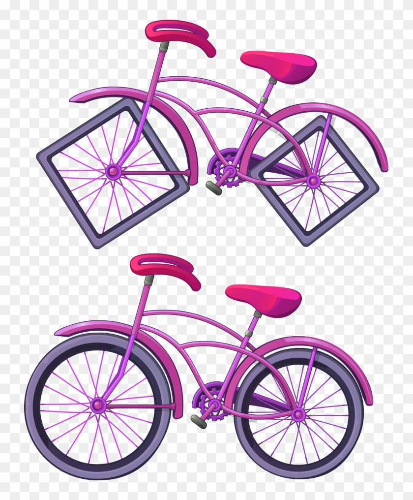 Square Wheel Bicycle Cartoon Illustration - Bicycle #869838