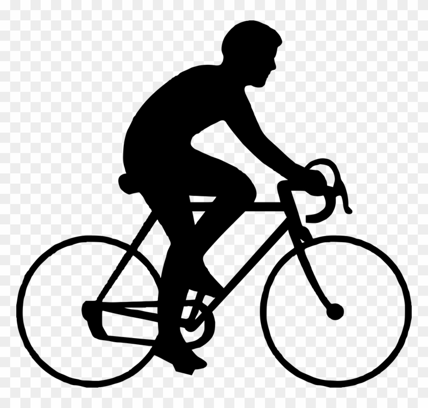 Cycling Clipart Cycling Competition - Hombre En Bicicleta Silueta #869869