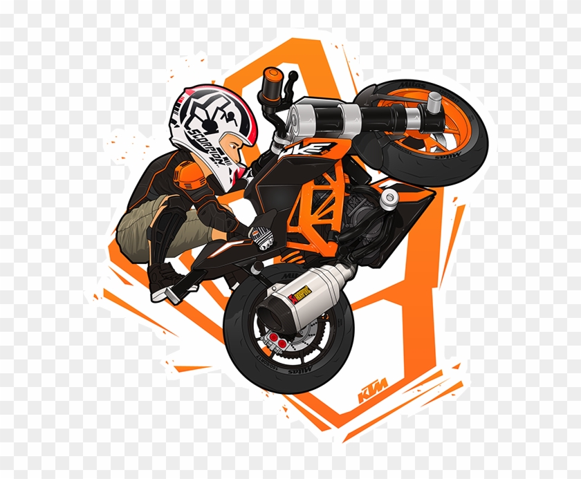 Stunt Clipart Ktm - Ktm Duke 390 Cartoon #869882