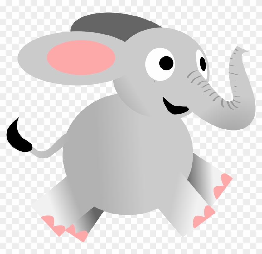 Pics Of Cartoon Elephants 13, - Elephant Running Clipart #869894